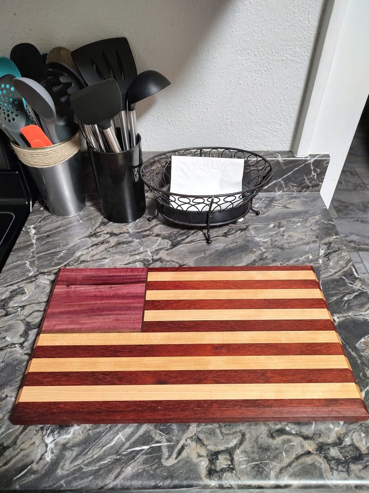 American Flag wood cutting board