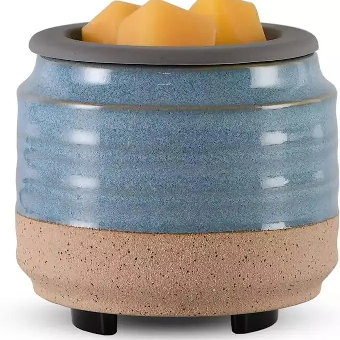 000-C20-Blue/Beige with Beige Trim Wax Warmer with Silicone Dish(25)