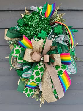 712-214-Rainbow St. Patrick's Day Wreath(65)