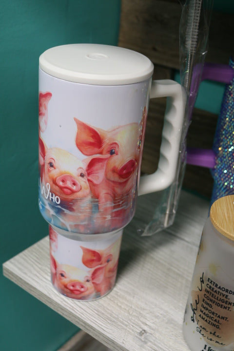 104402-Girl Who Loves Pigs 40oz Tumbler(40)
