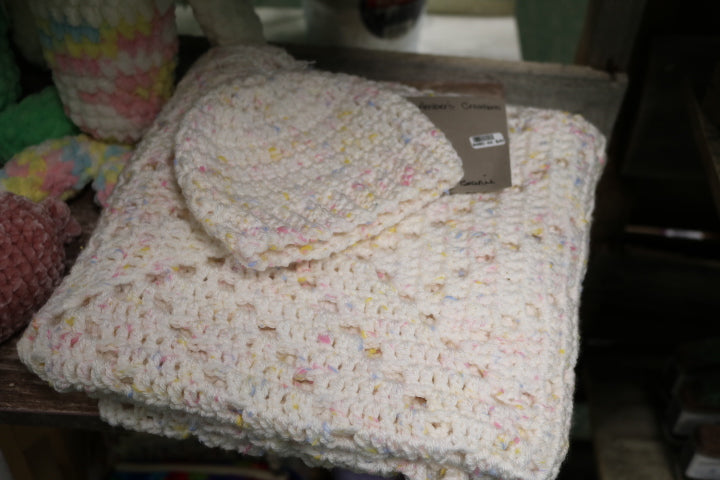 480-44-Pastel Tweed Baby Blanket and Beanie Set(40)