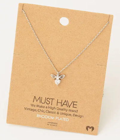 11114-Rhinestone Bee Necklace(18)