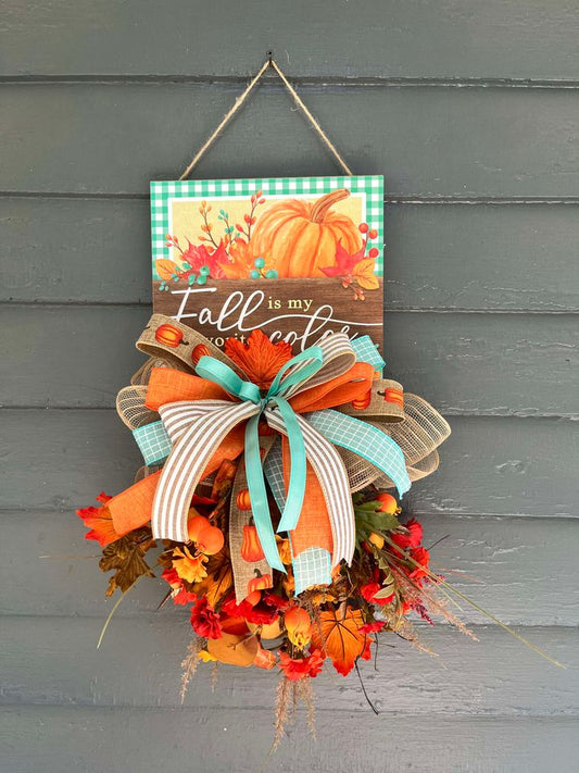 712-200-Fall Teal & Orange Door Hanger(30)