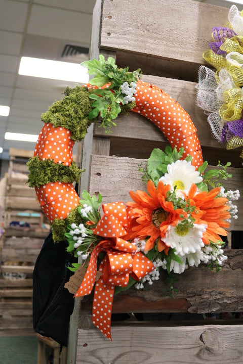 303-360-Orange/Wt Wreath(21.99)