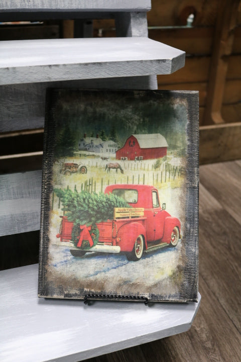 303-69-B&W Red Truck on Canvas(11.99)