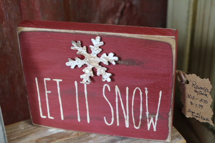 303-270-Sm Let It Snow Embellished SIgns(7.99)