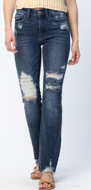 104348-Judy Blue Distressed Slim Bootcut(64)