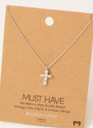 11116-Rhinestone Cross Necklace(18)