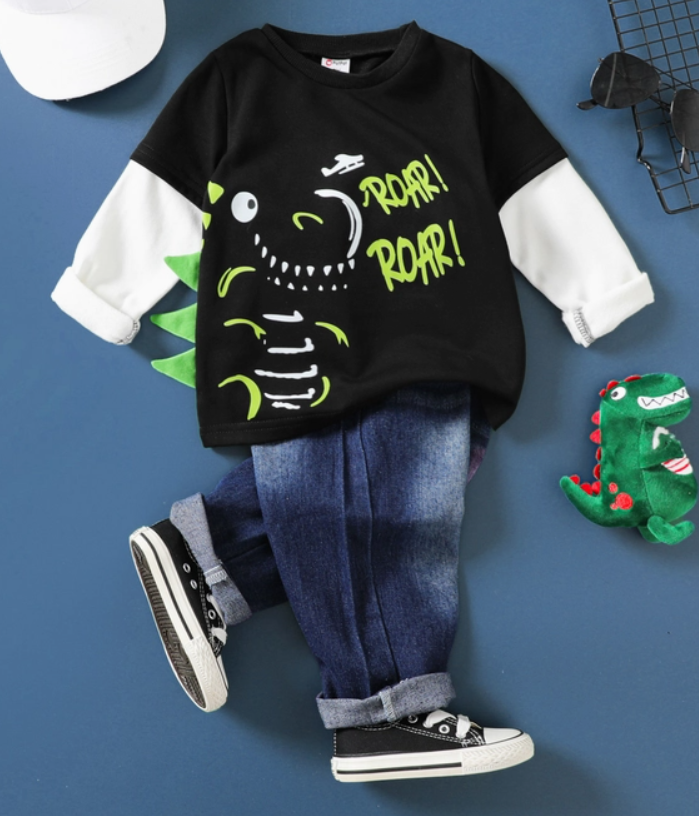 104371-2pcs Boy Childlike Dinosaur Pattern(38)