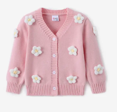 104369-Baby Girl Big Flower Decorated Knit Sweater(30)