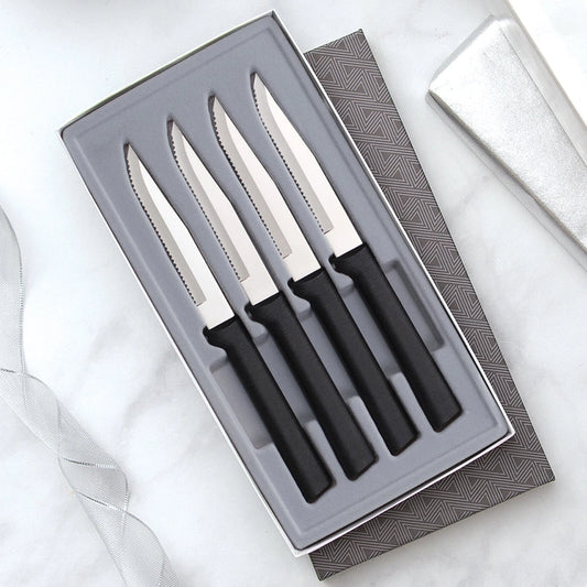 0082449000346 Black Four Serrated Steak Knives Gift Set(46)