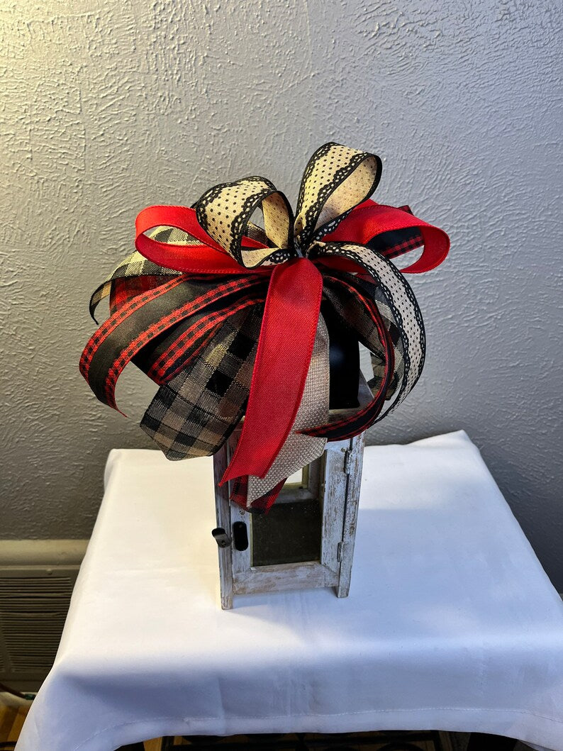 712-53-Red/Blk Buffalo Plaid Bow(15)