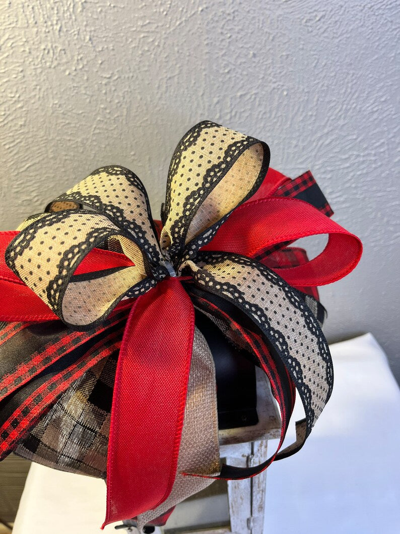 712-53-Red/Blk Buffalo Plaid Bow(15)