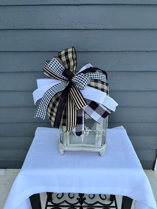 712-55-Blk and White Buffalo Plaid Bow(15)