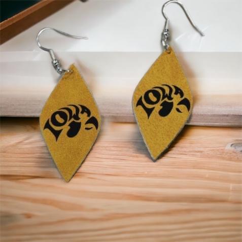 104-205-Iowa/Iowa State Faux Leather Earrings(15)